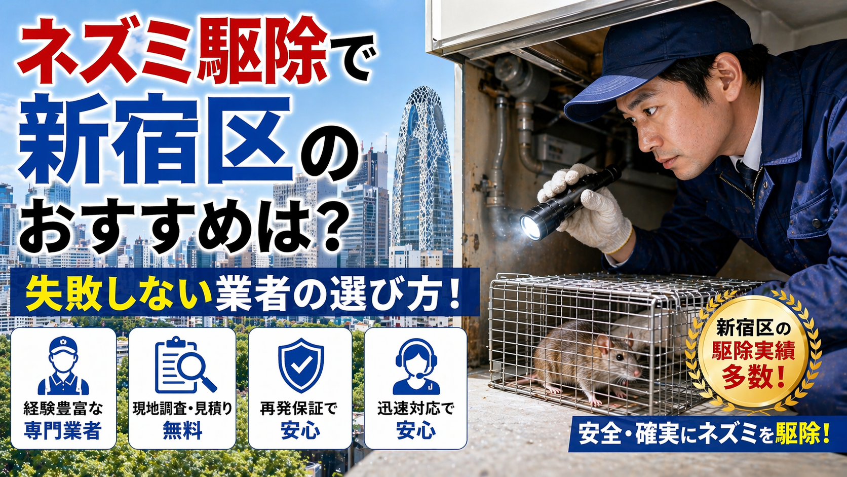 新宿区のネズミ駆除でおすすめ業者