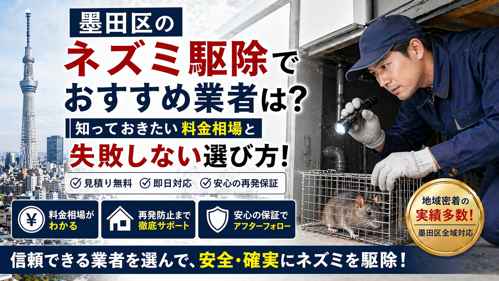墨田区のネズミ駆除でおすすめ業者はどれ？