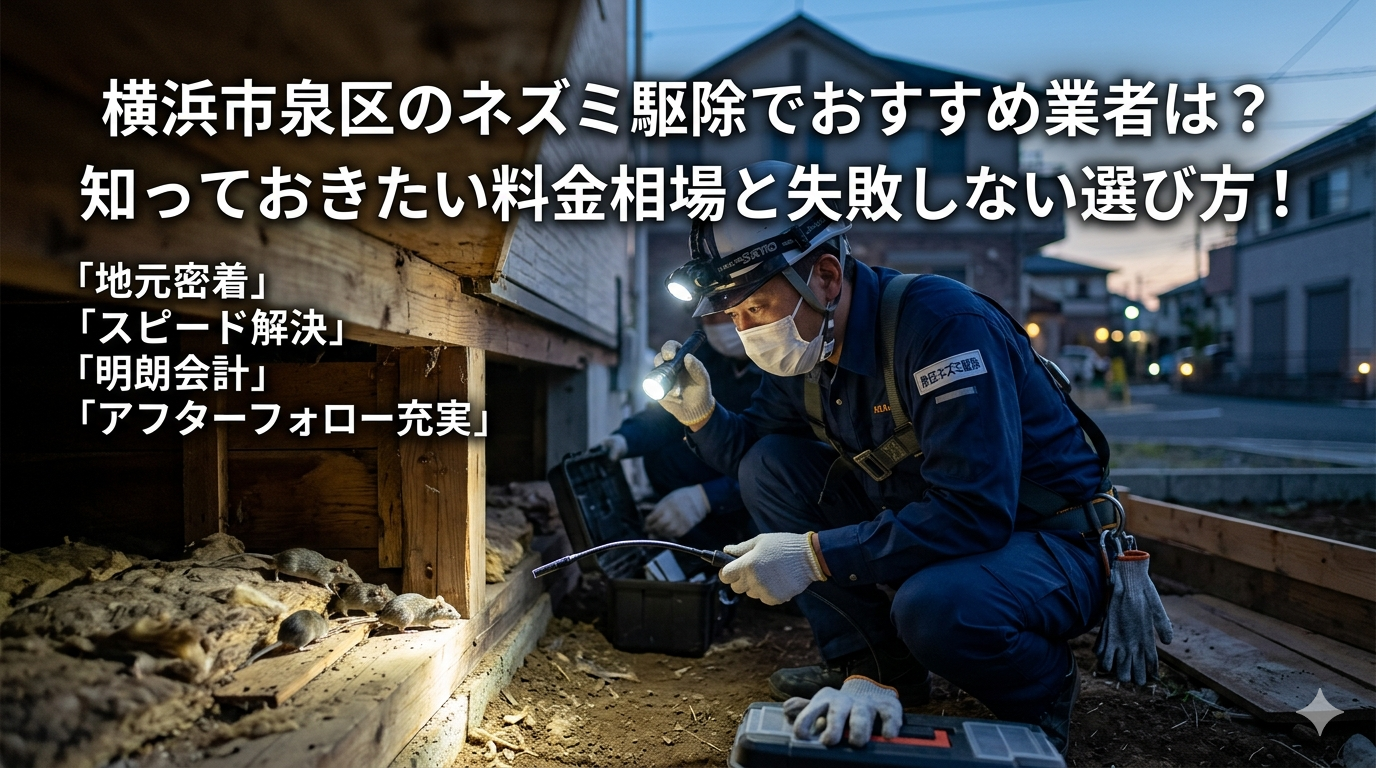 横浜市泉区のネズミ駆除で業者のおすすめ3選