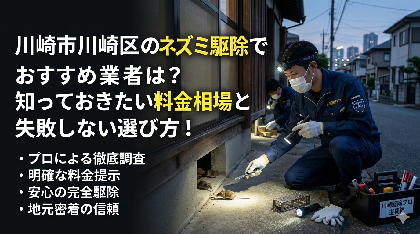 川崎市川崎区のネズミ駆除で業者のおすすめ3選